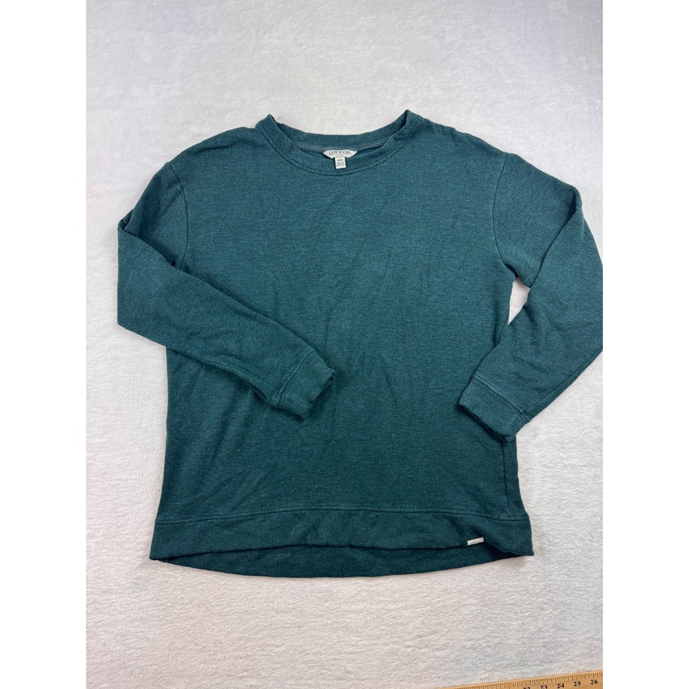 Orvis Classic Collection Teal Green Heathered Crewneck Sweatshirt Womens Medium